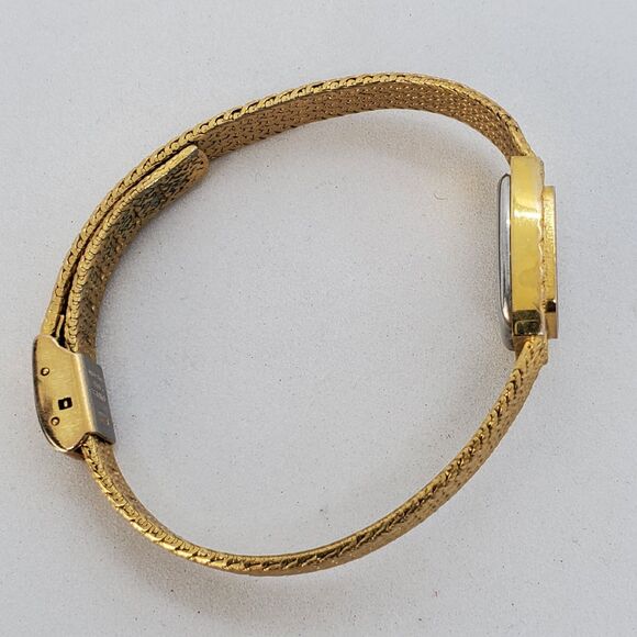 Gruen Women\'s Watch 15MM Gold Dial Gold Bracelet Band Up to 7\